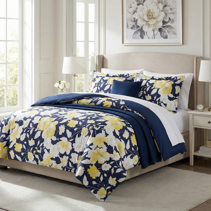 Mytex Aster Floral 3-PC. Reversible Full/Queen Comforter Set by Vanessa Jane