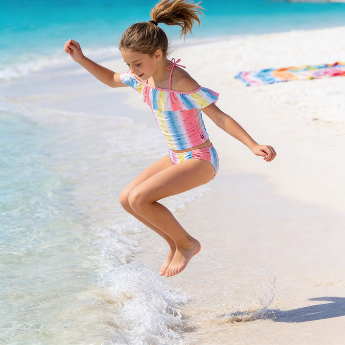 Tommy Hilfiger Big Girls 2-Pc. Diamonique Tankini, Large/12/14 by Vanessa Jane