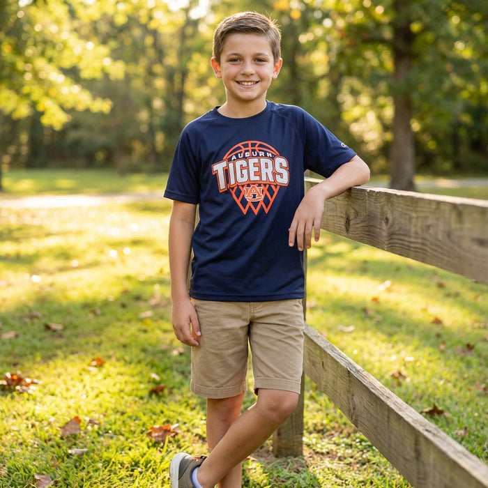 Champion NCAA Auburn Tigers Boys Short Sleeve Crew Neck Raglan T-Shirt, M 8/10 by Vanessa Jane