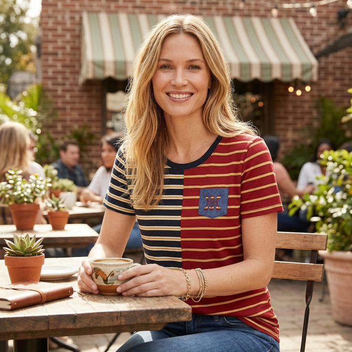 Tommy Hilfiger Striped Patch-Pocket T-Shirt, Size XS by Vanessa Jane