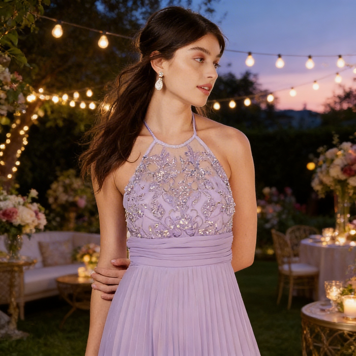 B. Darlin Womens Juniors Embellished Empire Waist Halter Dress, Size 3/4 by Vanessa Jane