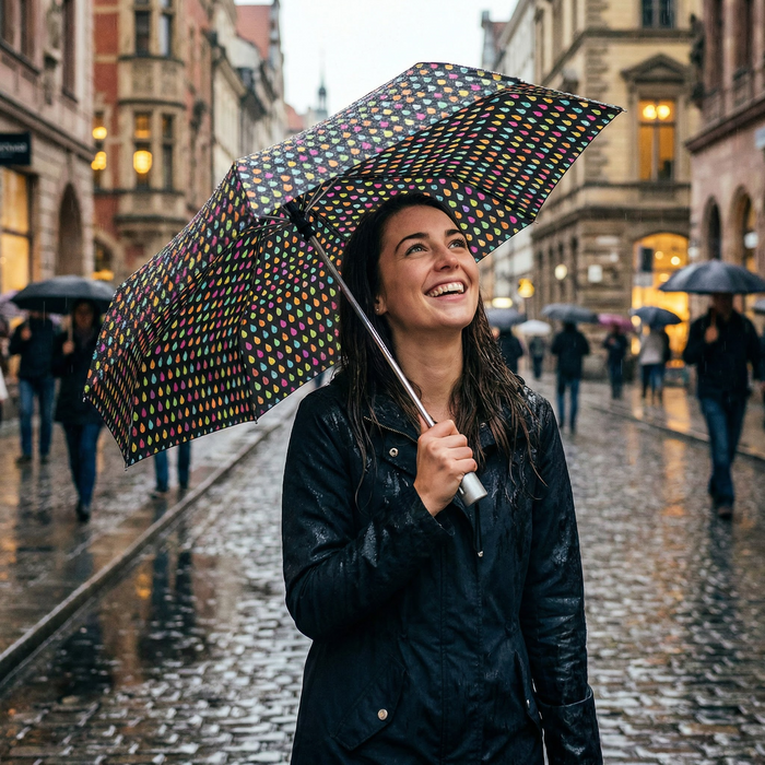 Totes Automatic Open Close Water-Resistant Travel Folding Umbrella with Sun Prot by Vanessa Jane