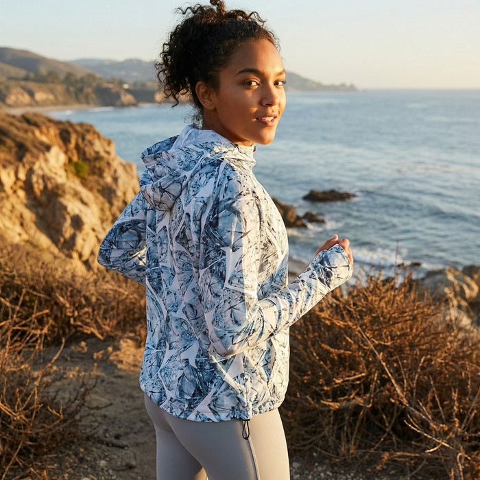 Womens Nike Dri-Fit Printed Full Zip Training Jacket Hoodie, Size Small by Vanessa Jane