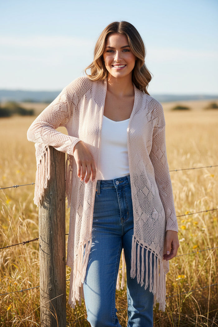 Winter Lennon, Waterfall, Knit Wrap Cardigan, Size Large by Vanessa Jane