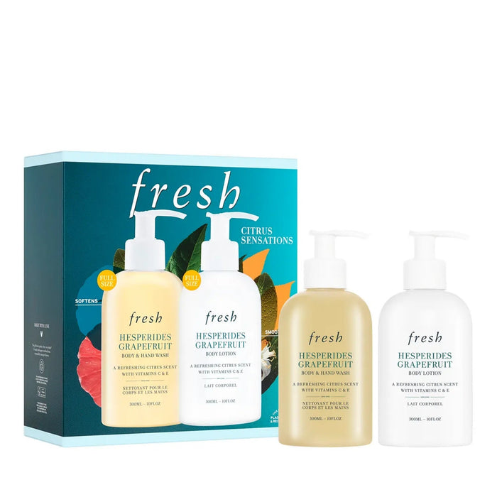 Fresh Hesperides Grapefruit Citrus Sensations Shower Gel 10 Oz & Lotion 10 Oz Set by Nava Beauty