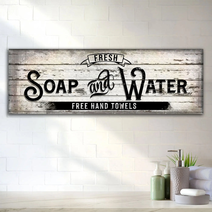 Fresh Soap And Water Family Bathroom Sign by Tailored Canvases