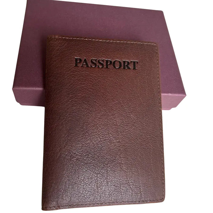 Full-Grain Leather Passport Cover – Cambridge Travel Passport Holder by MiamiLeathers.com