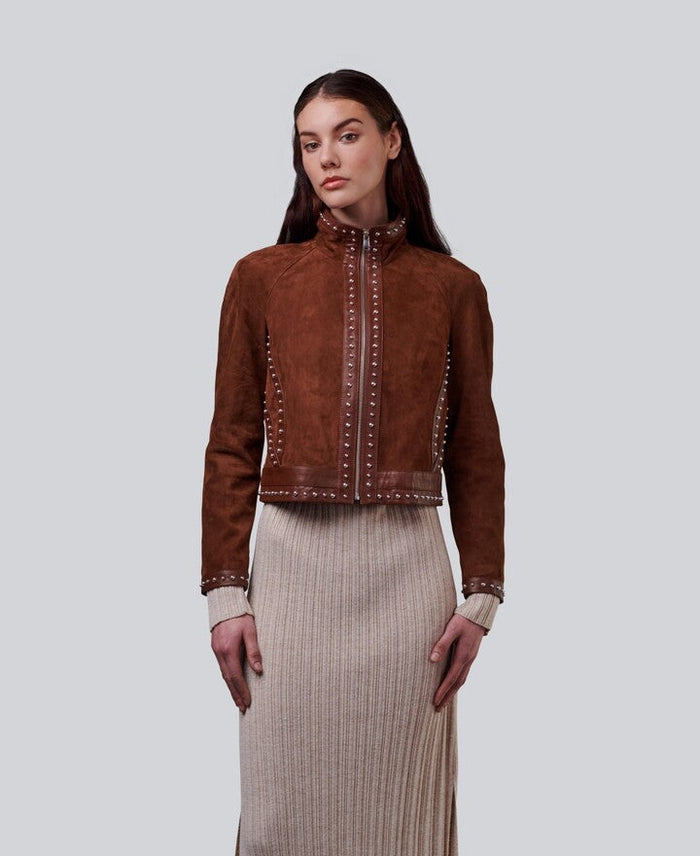 Furniq Uk Womens Suede Studded Jacket, Medium by Vanessa Jane