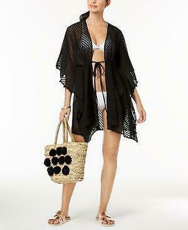 I.n.c. International Concepts Sheer Jacquard Tassel Cover-up,One Size by Vanessa Jane