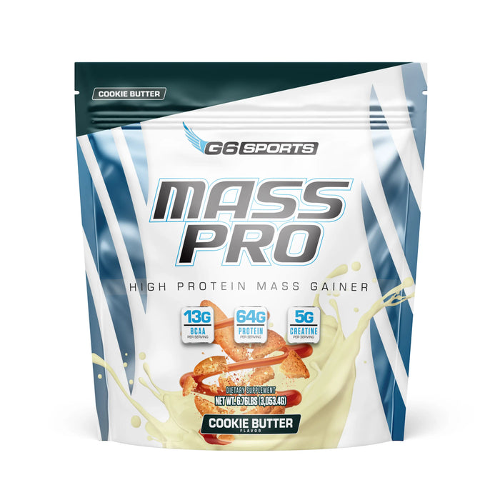 G6 Sports Mass Pro High Protein Mass Gainer — Cookie Butter, 14 Servings (Best By 10/2026) by Price Is Right Miami