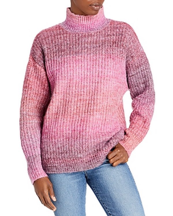 Aqua Womens Mock Neck Sweater by Vanessa Jane