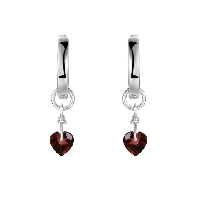 Garnet Heart Earrings by Fine Color Jewels