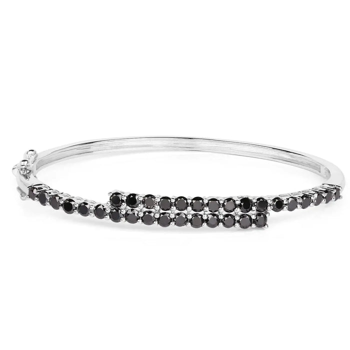 Genuine Black Bangle Diamond Bracelet by Fine Color Jewels