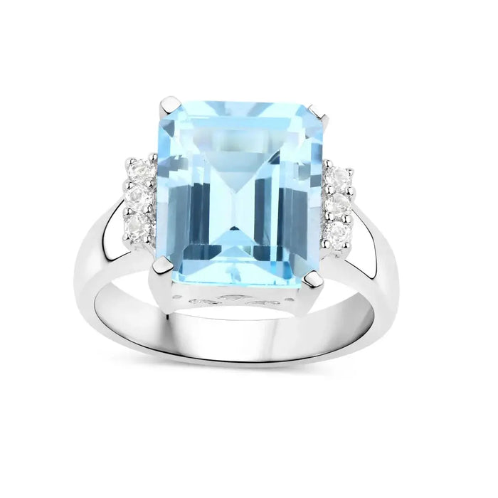 Genuine Blue Statement Topaz Ring by Fine Color Jewels