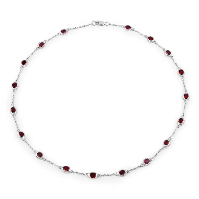 Genuine Garnet By the Yard Necklace by Fine Color Jewels