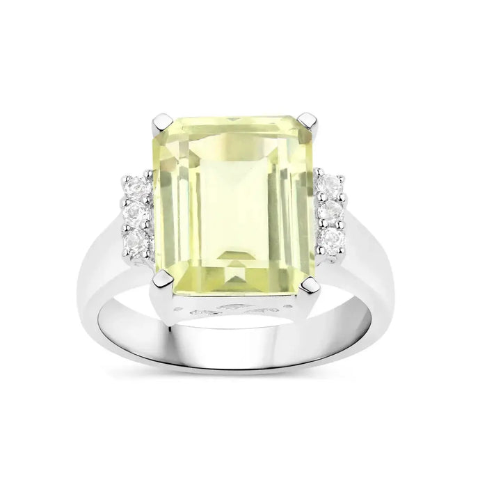 Genuine Lemon Quartz Cocktail Ring by Fine Color Jewels