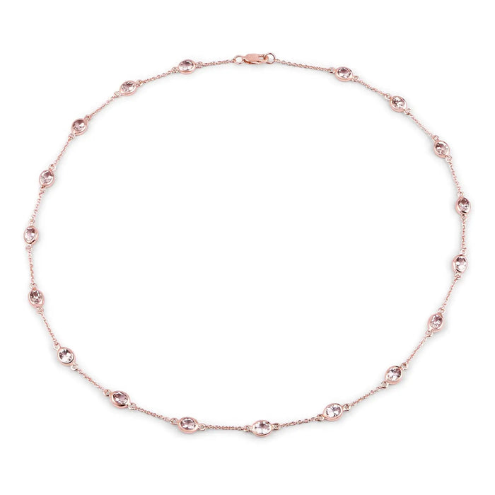 Genuine Morganite By The Yard Necklace by Fine Color Jewels