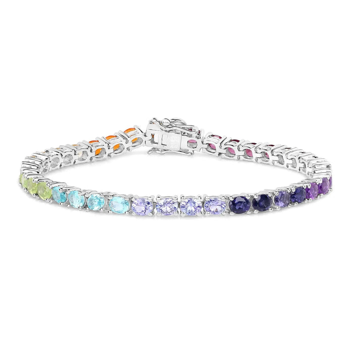 Genuine Multi Stone Eternity Bracelet by Fine Color Jewels