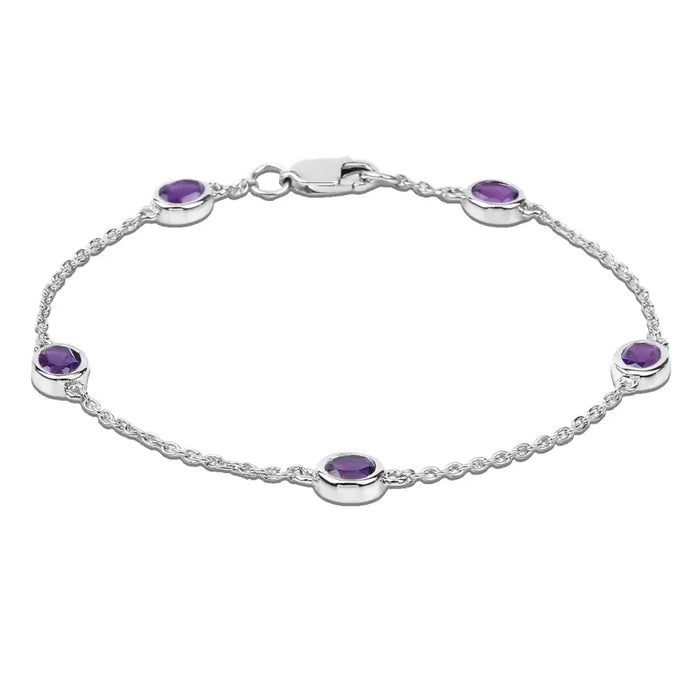Genuine Purple Amethyst By The Yard Bracelet by Fine Color Jewels