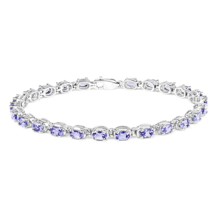 Genuine Purple Tanzanite Tennis Bracelet Silver by Fine Color Jewels