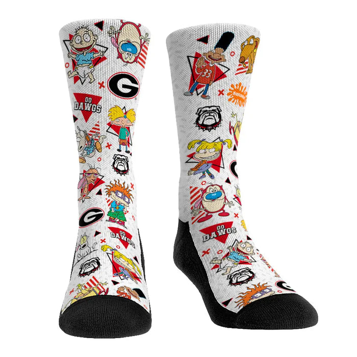 Georgia Bulldogs - 90's Nickelodeon Characters All-Over by Rock 'Em Socks