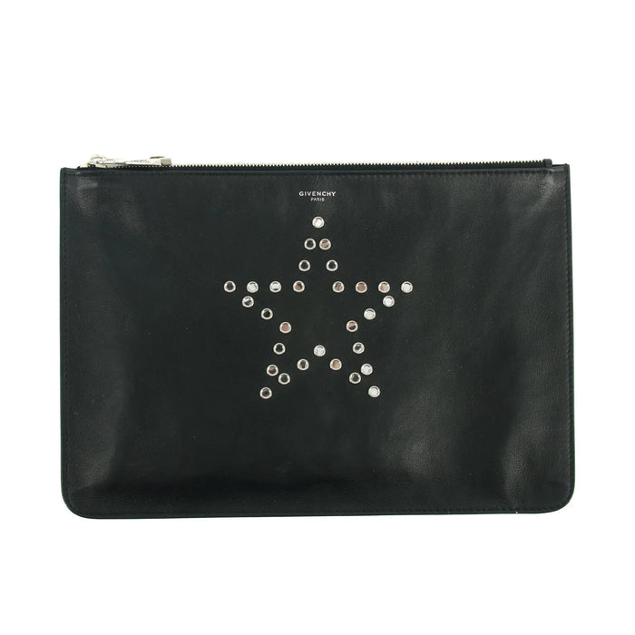 Givenchy Black Leather Star Clutch Bag #2661 by Bolt Boutique