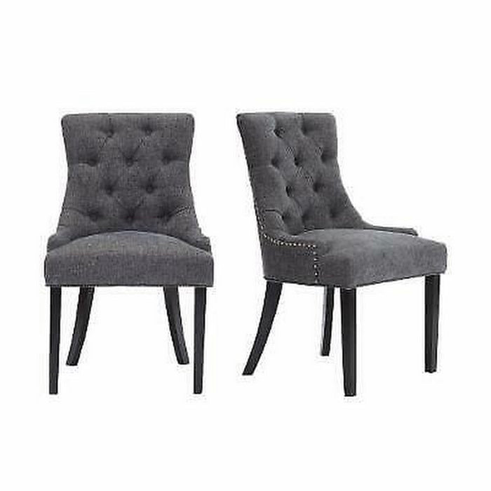 StyleWell Bakerford Ebony Wood Upholstered Dining Chair. 2 pack by Vanessa Jane