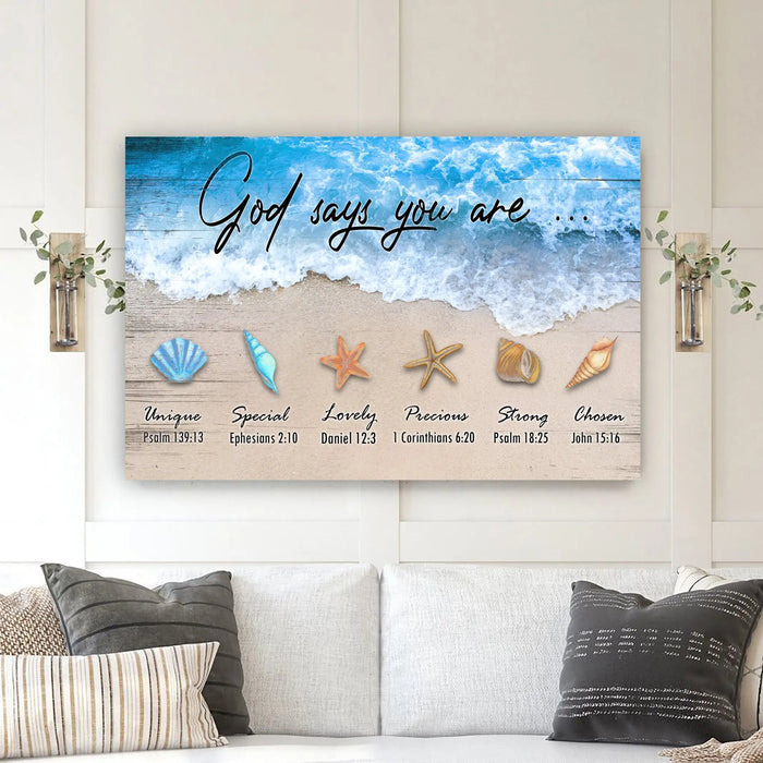 God Says You Are Faith Sign II by Tailored Canvases