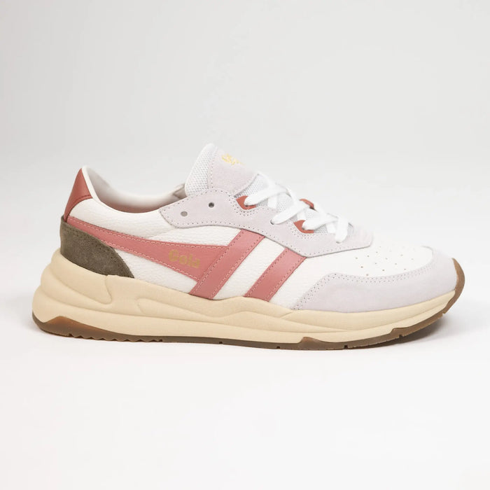 Gola Classics Women's Saturn Sneakers - White/Coral Pink/Khaki by Swell-O-Phonic