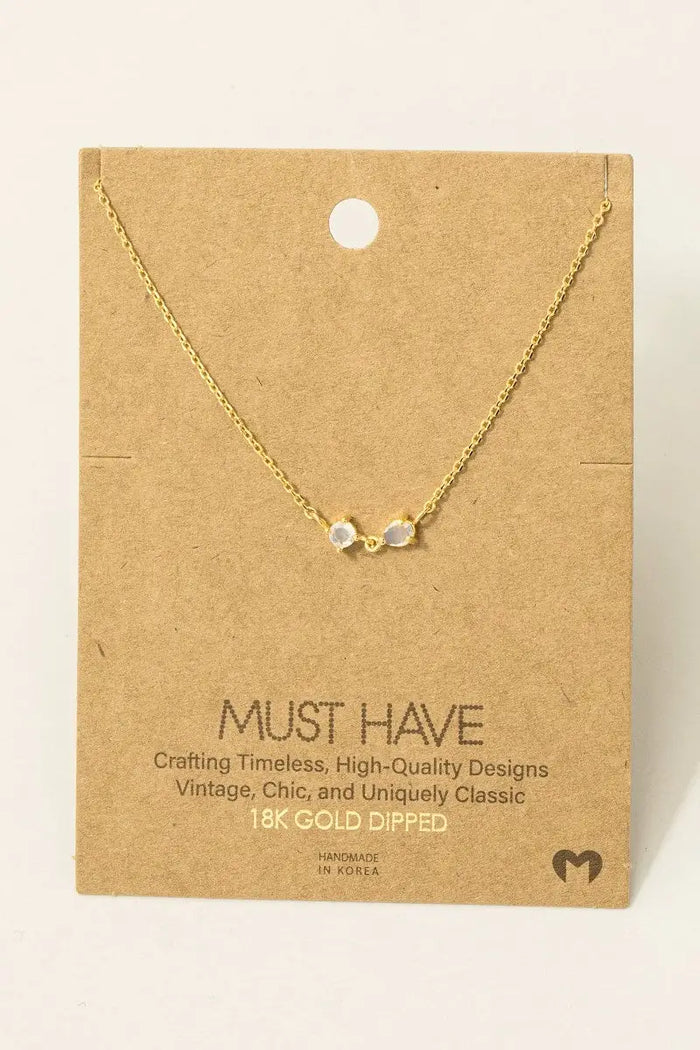 Gold Dipped Circle And Teardrop Cz Pendant Necklace: Gold by Boutique 23