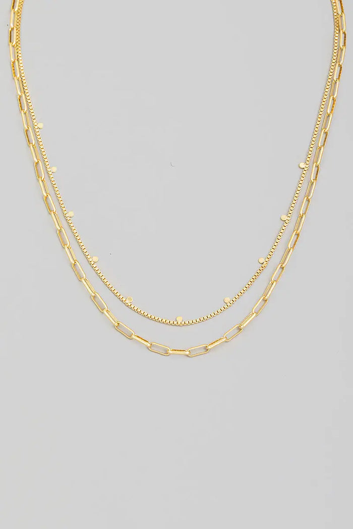 Gold Dipped Mixed Chains Necklace by Boutique 23
