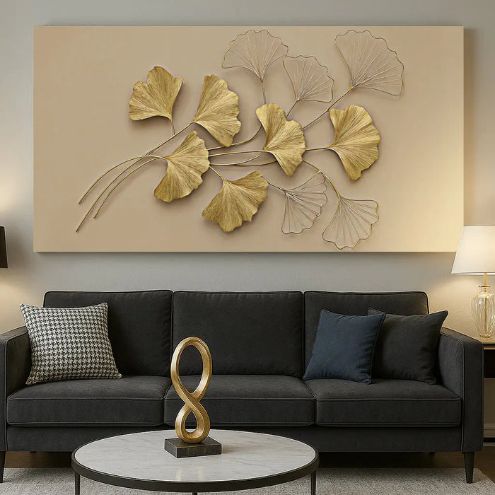 Golden Botanical Wall Art by Tailored Canvases