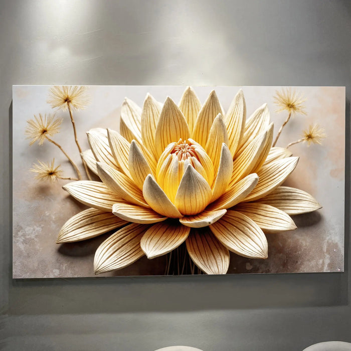 Golden Lotus Minimalist Abstract Wall Art II by Tailored Canvases