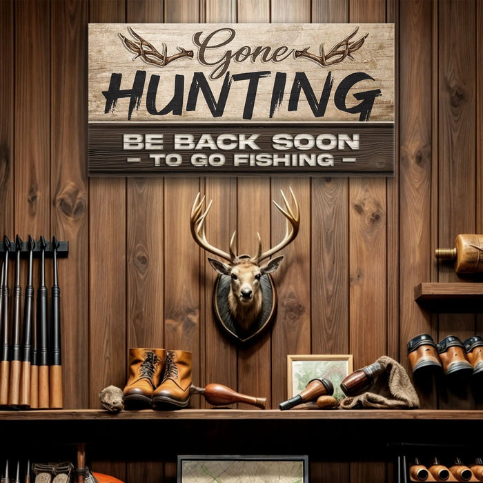 Gone Hunting Sign II by Tailored Canvases