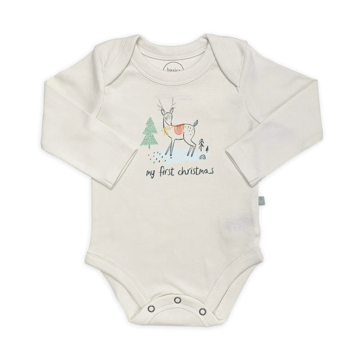 graphic bodysuit | christmas deer (long sleeve) by Finn + Emma