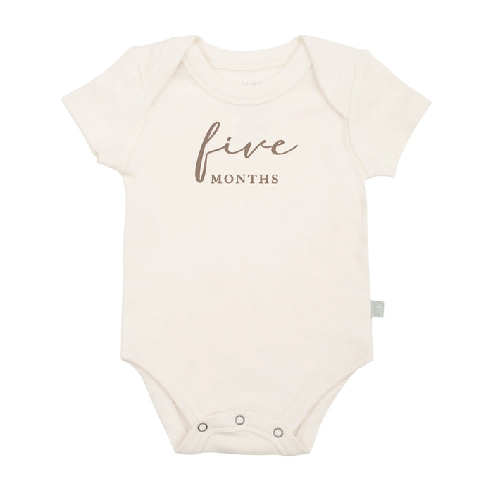 graphic bodysuit | five months milestone taupe by Finn + Emma