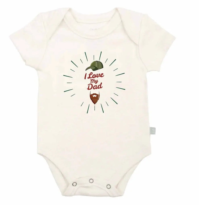 graphic bodysuit | love dad beard by Finn + Emma