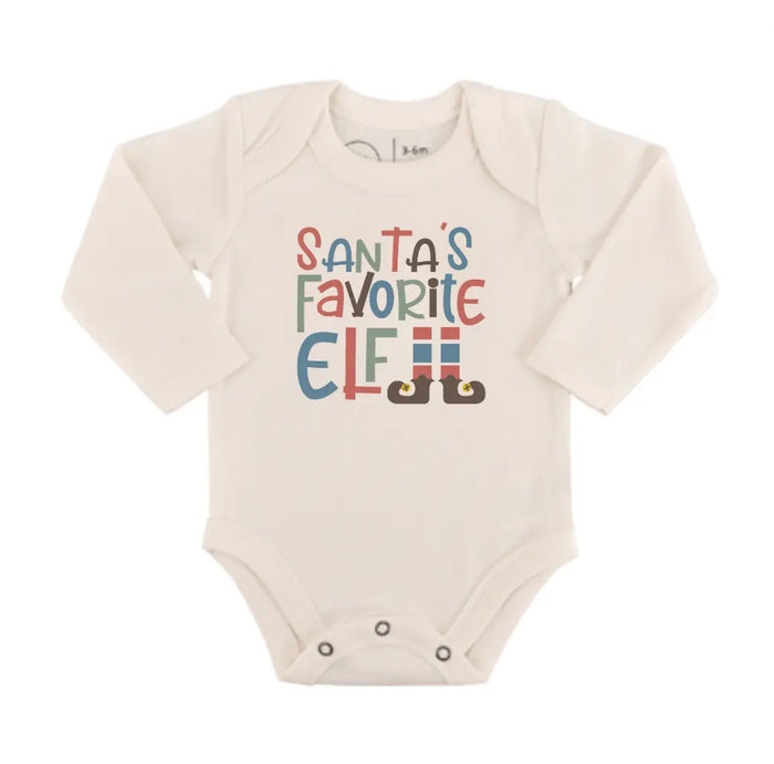 graphic bodysuit | santas favorite elf (long sleeve) by Finn + Emma