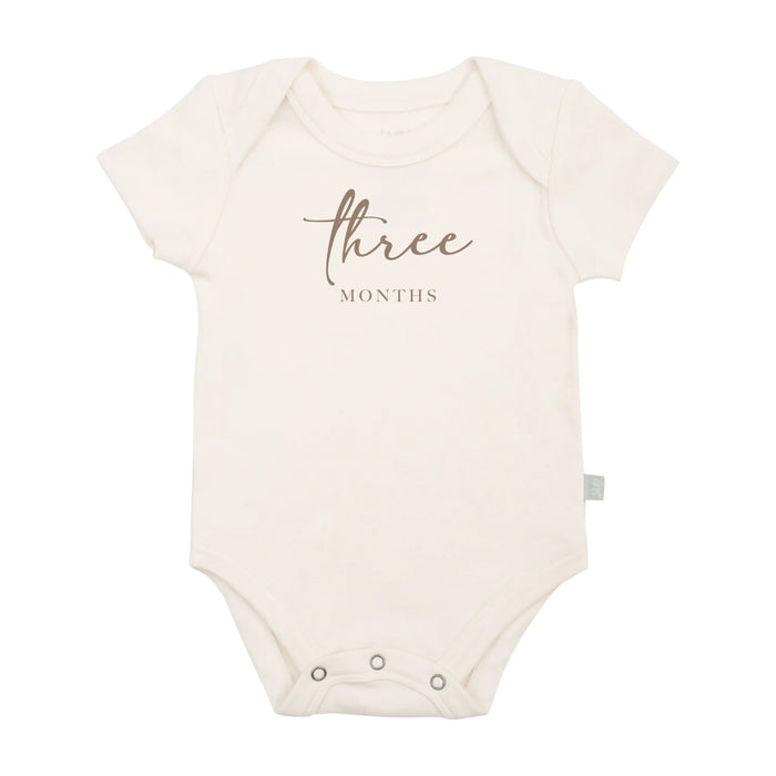 graphic bodysuit | three months milestone taupe by Finn + Emma