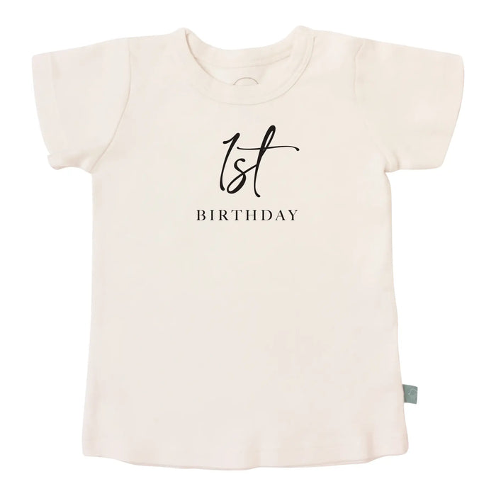 graphic tee | 1st birthday milestone charcoal by Finn + Emma