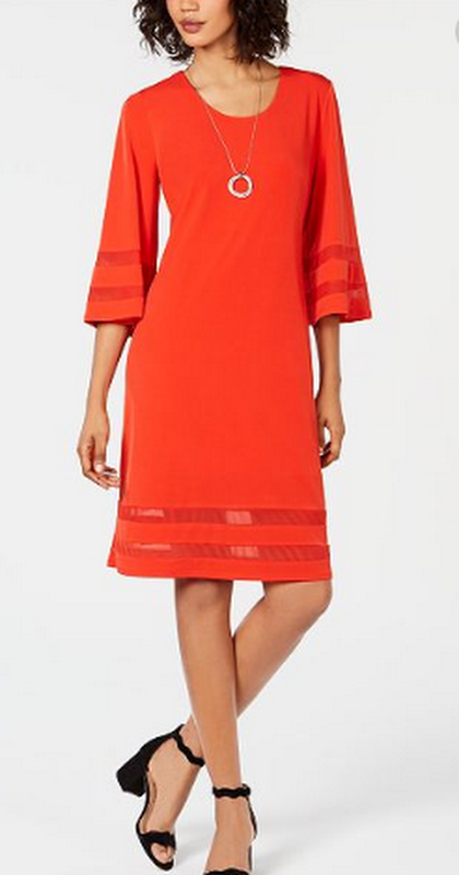 JM Collection Petite Mesh-Inset Sheath Dress, Size PS by Vanessa Jane
