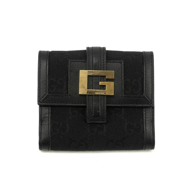 Gucci Black Vintage G Square Logo Compact Wallet #3919 by Bolt Boutique