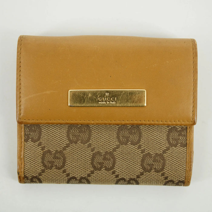 Gucci Brown GG Canvas x Leather Compact Wallet #2652 by Bolt Boutique