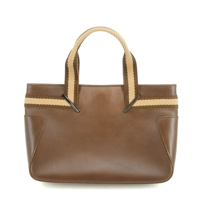 Gucci Brown Leather Web Tote Bag #3550 by Bolt Boutique