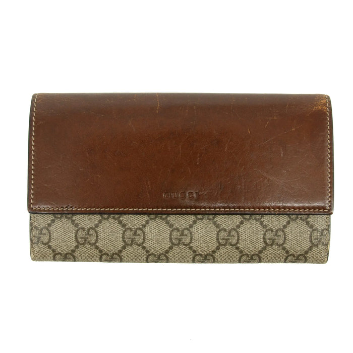 Gucci Canvas Coded Brown Continental Long Wallet #3817 by Bolt Boutique