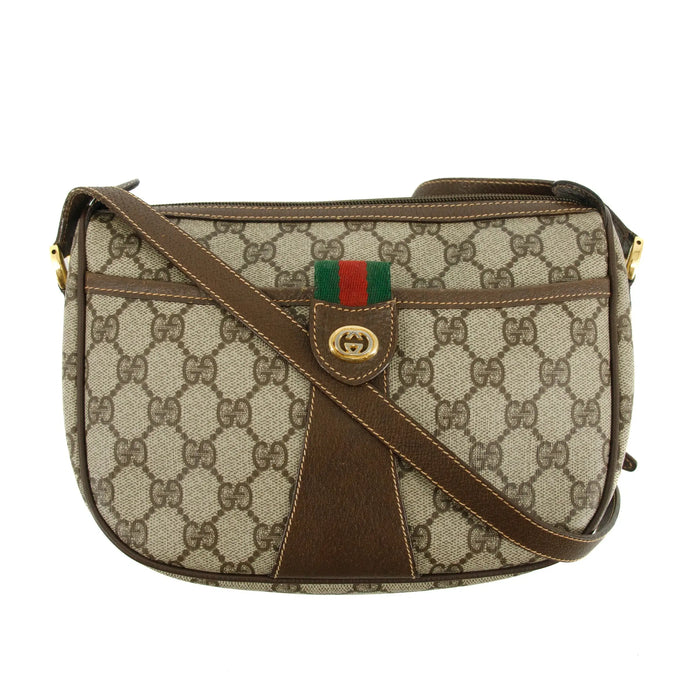 Gucci GG Canvas Coated Beige Sherry Line Crossbody Bag #3342 by Bolt Boutique