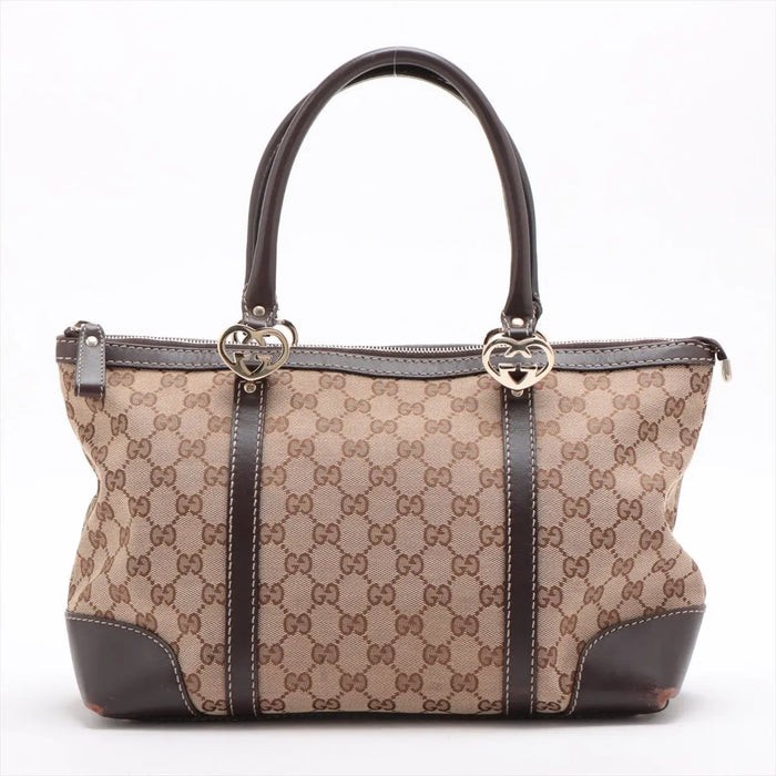 Gucci GG Canvas Canvas & Leather Shoulder bag Beige #2212 by Bolt Boutique