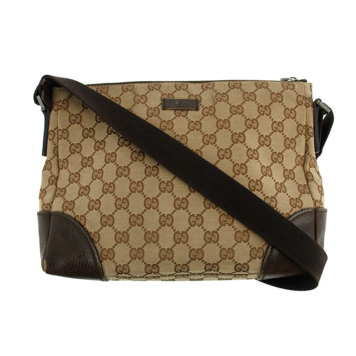Gucci GG Canvas Logo Brown Crossbody Bag #3196 by Bolt Boutique