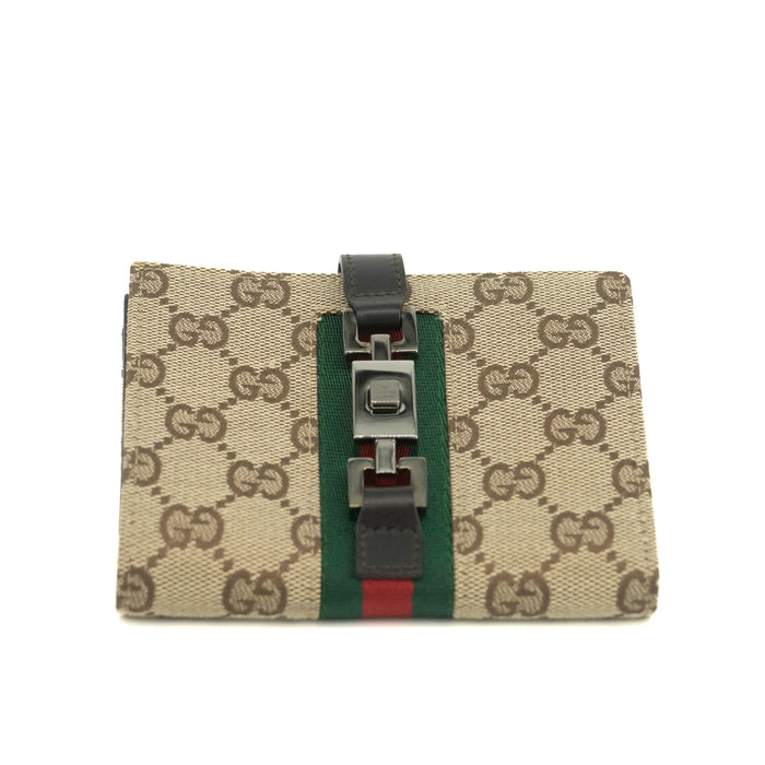 Gucci GG Canvas Sherry Line Jackie Compact Wallet #3539 by Bolt Boutique