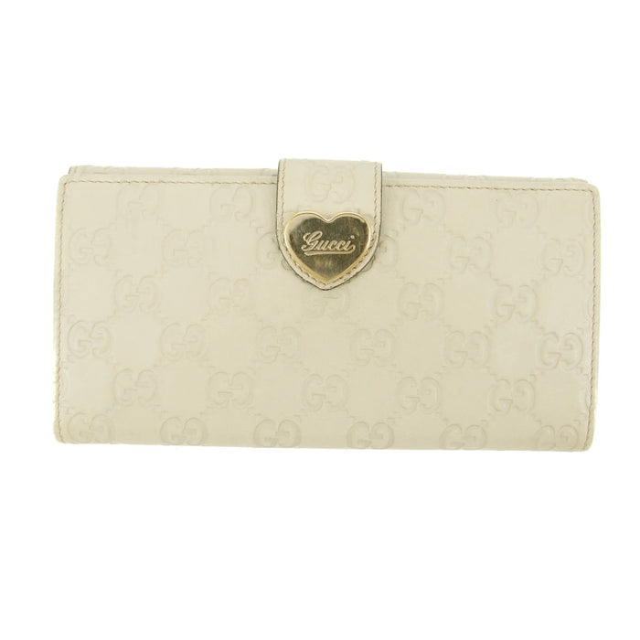 Gucci Guccissima White Heart Continental Long Wallet #5172 by Bolt Boutique